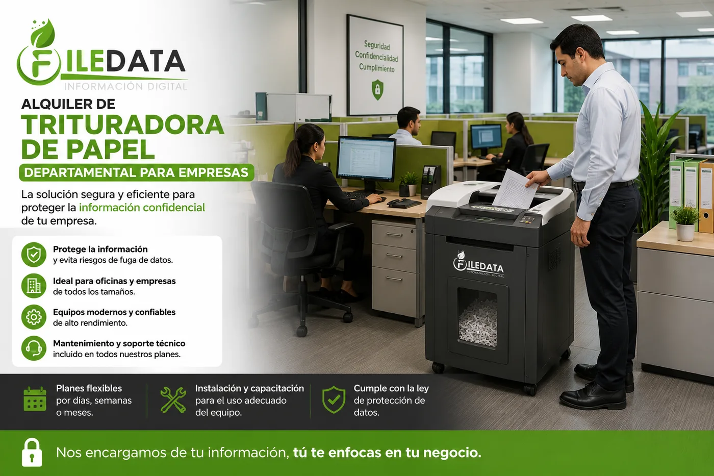 Alquiler de trituradora de papel departamental