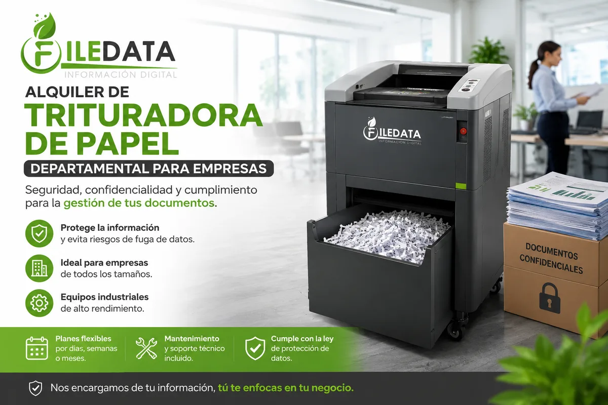 Alquiler de Trituradora de Papel Departamental para Empresas