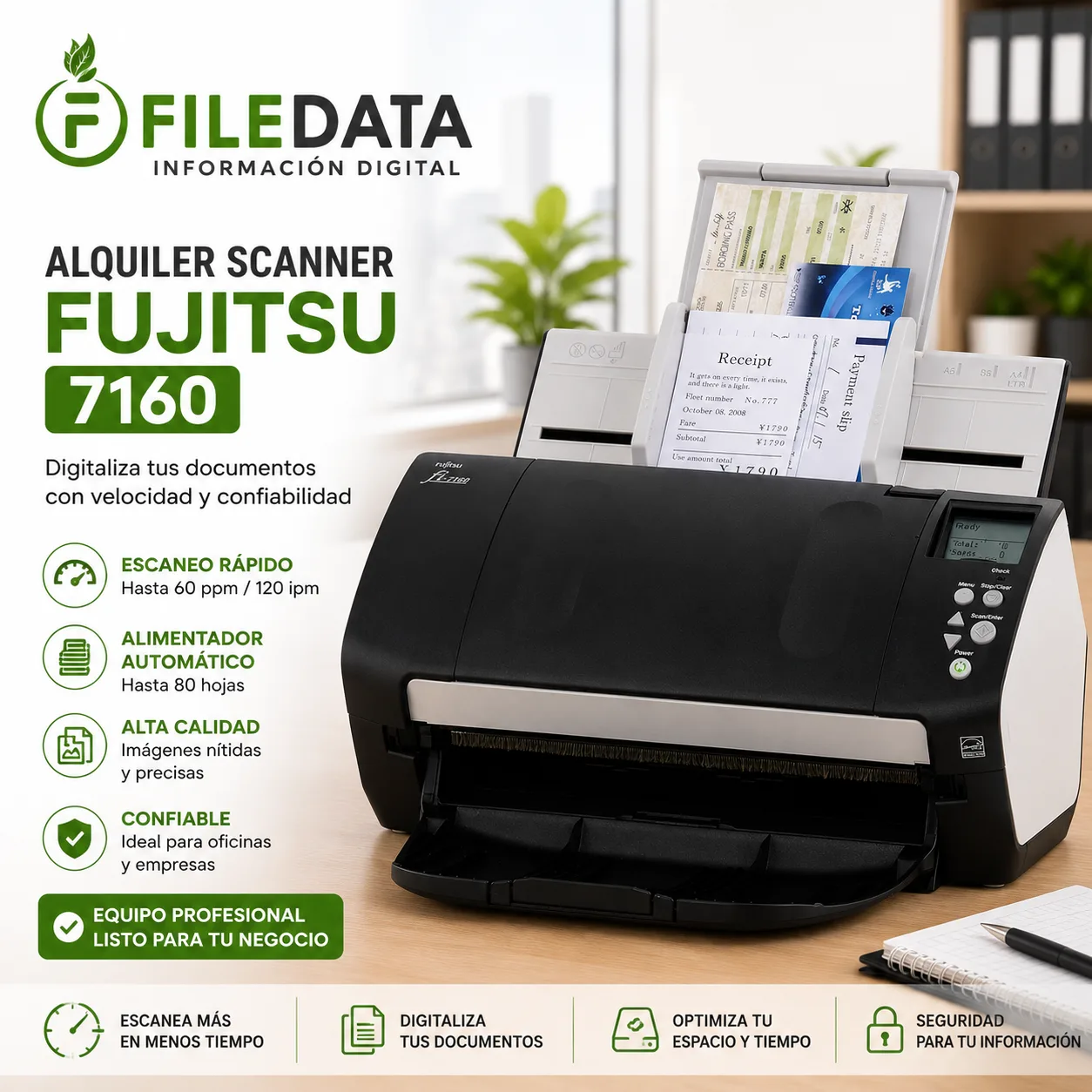 Alquiler Scanner FUJITSU 7160