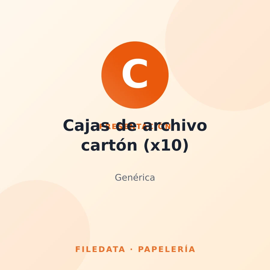 Cajas de archivo cartón (x10) — Genérica