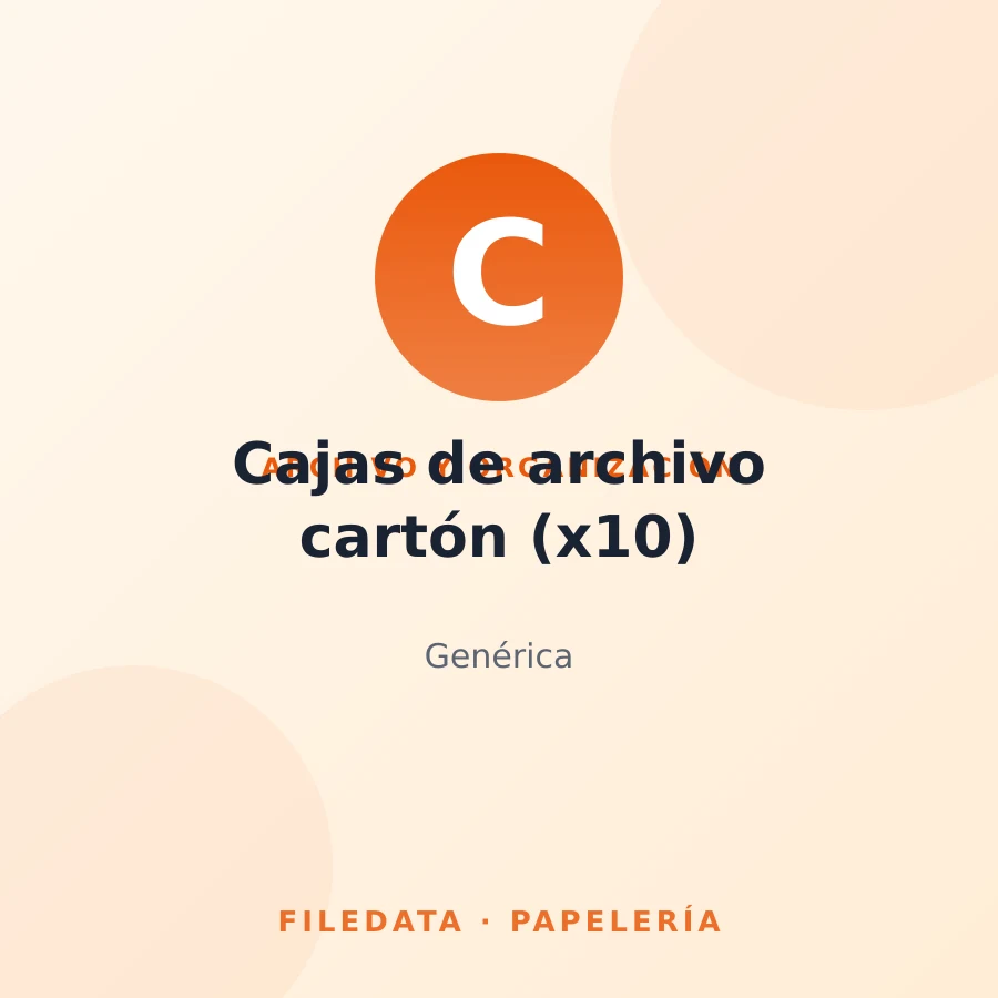 Cajas de archivo cartón (x10) — Genérica