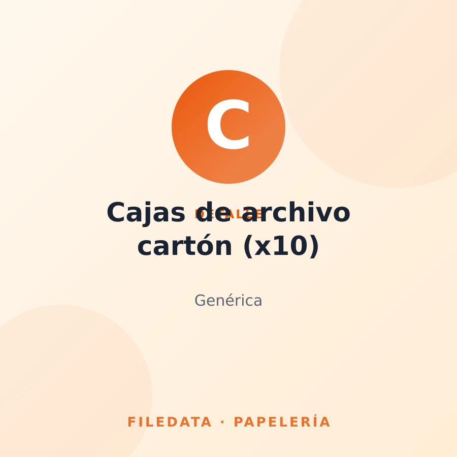 Cajas de archivo cartón (x10) — Genérica