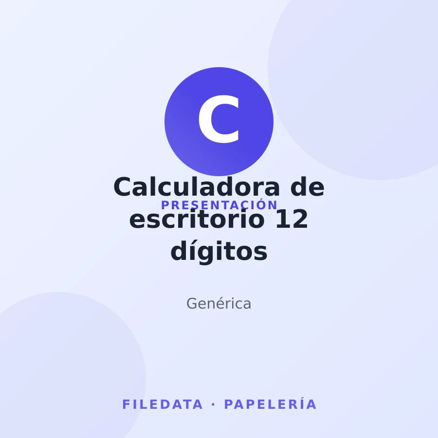 Calculadora de escritorio 12 dígitos — Genérica
