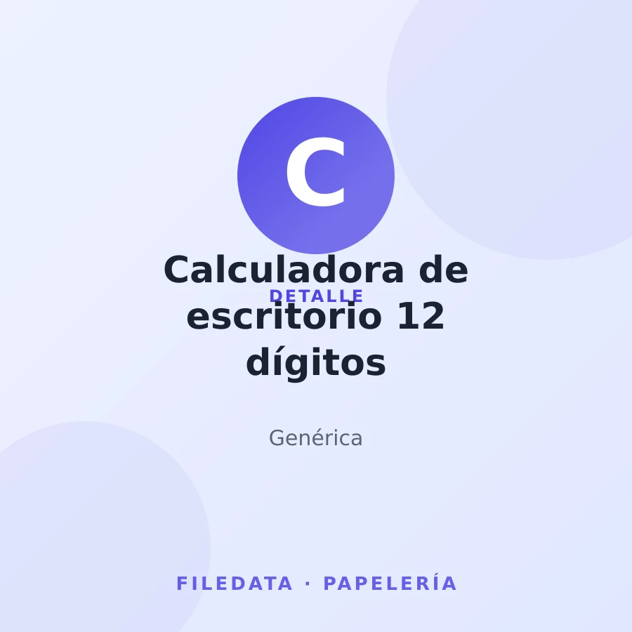 Calculadora de escritorio 12 dígitos — Genérica