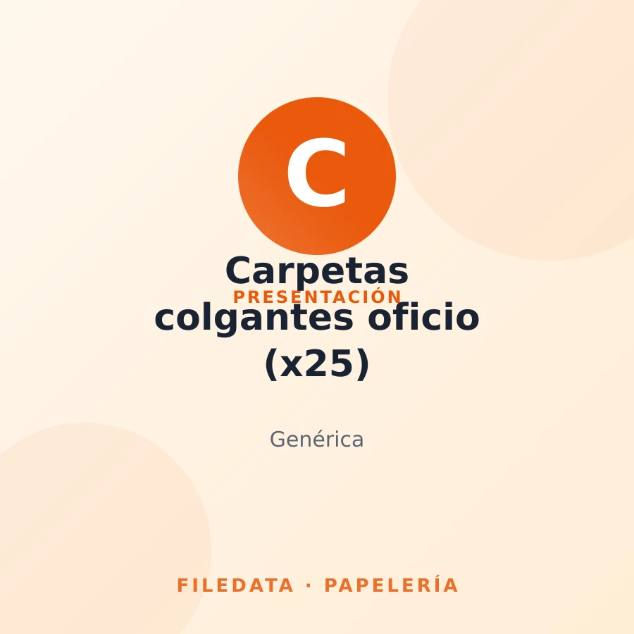 Carpetas colgantes oficio (x25) — Genérica
