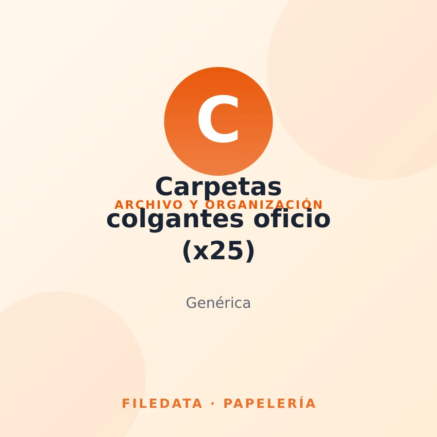 Carpetas colgantes oficio (x25)