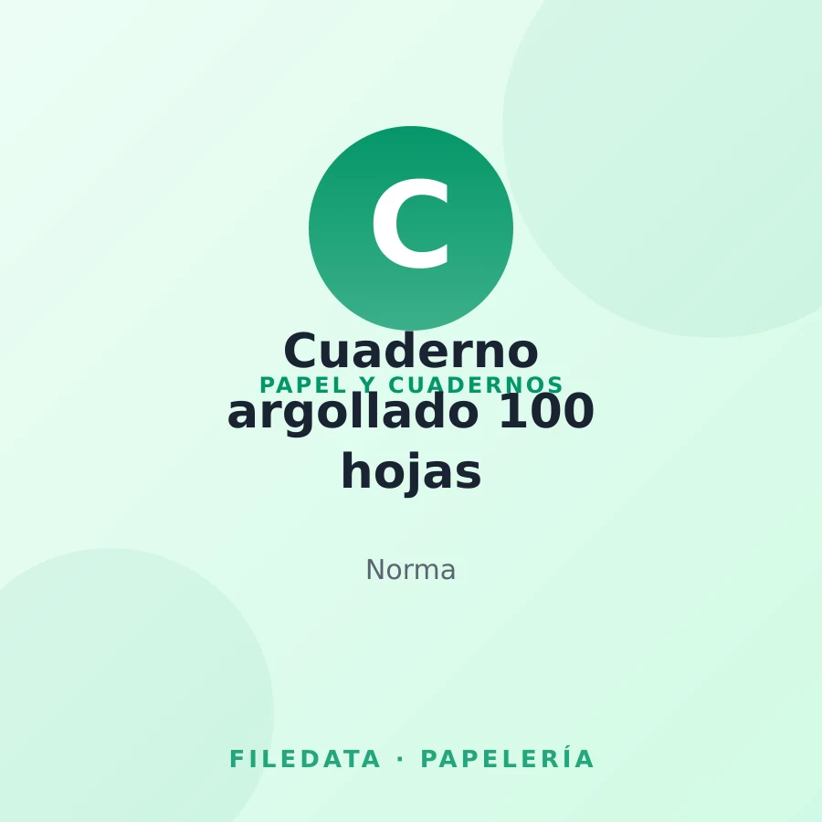 Cuaderno argollado 100 hojas