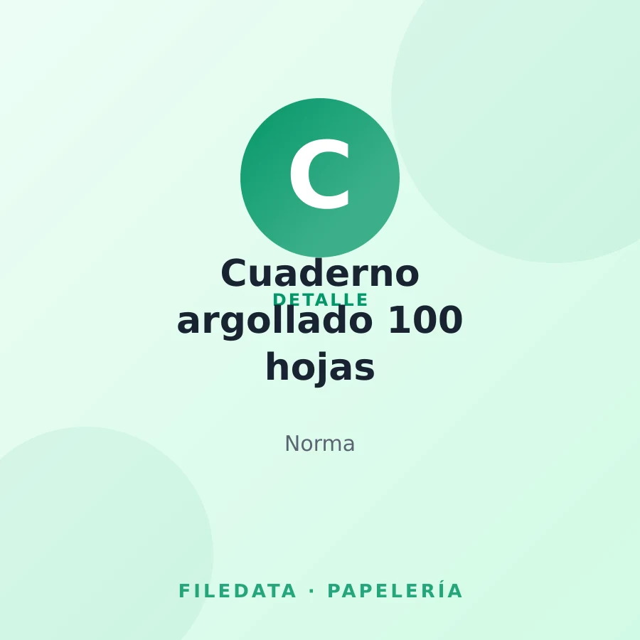 Cuaderno argollado 100 hojas — Norma