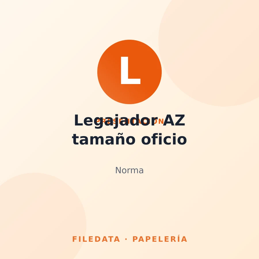 Legajador AZ tamaño oficio — Norma