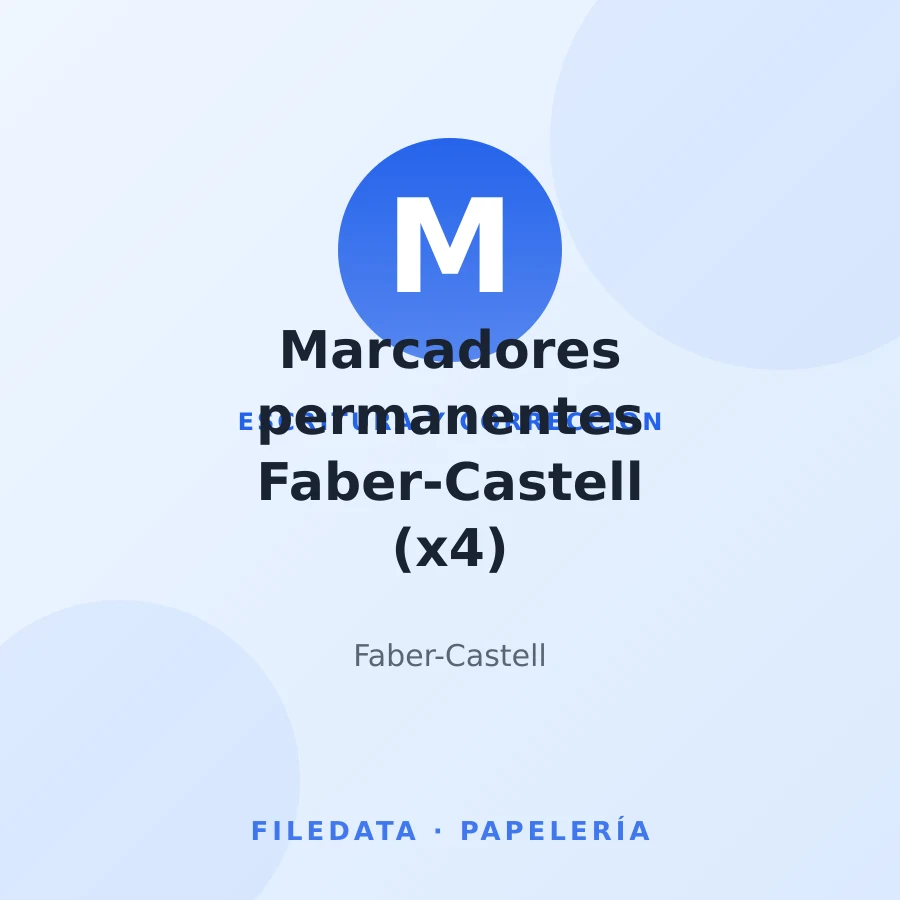 Marcadores permanentes Faber-Castell (x4)