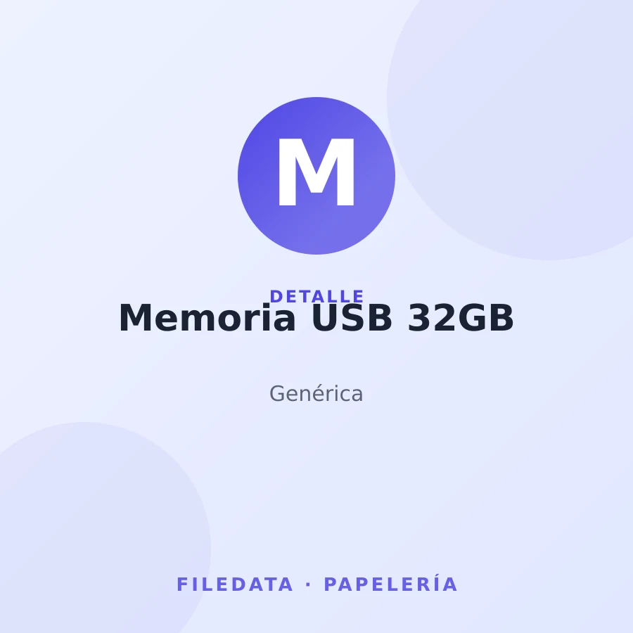 Memoria USB 32GB — Genérica