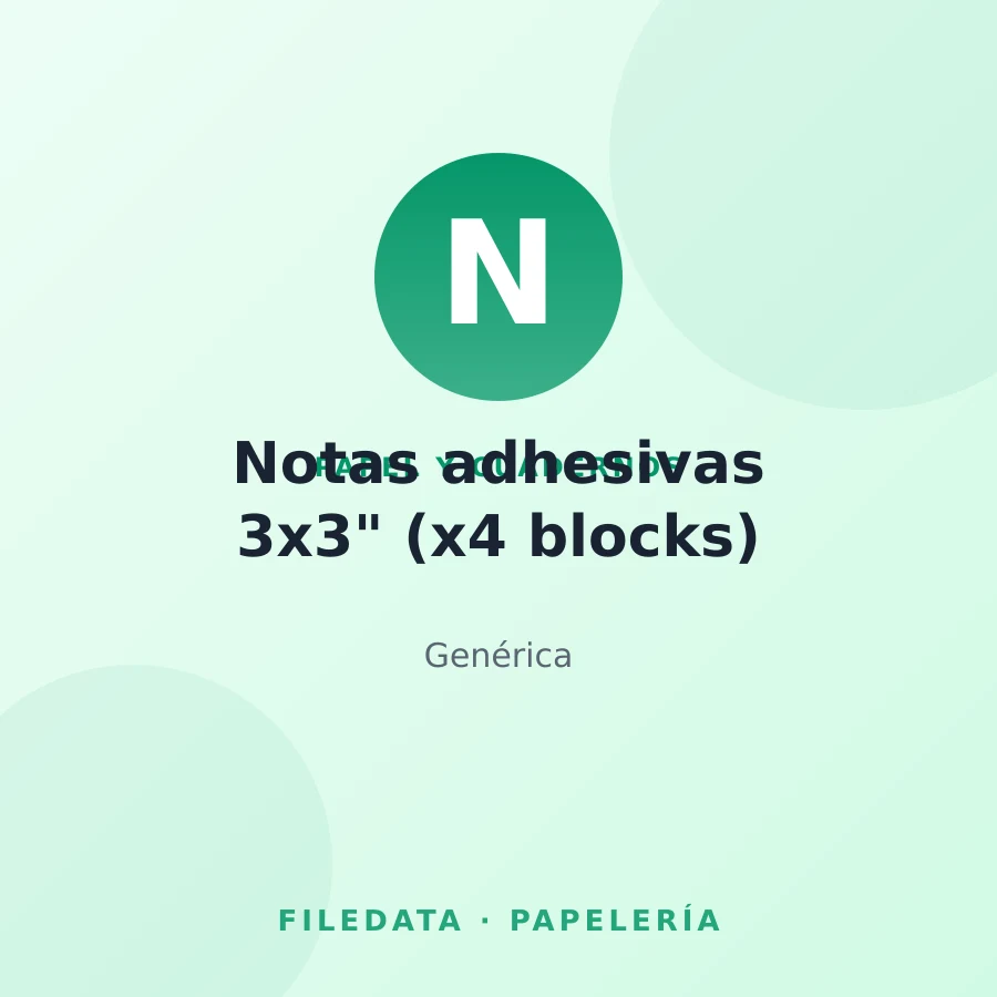 Notas adhesivas 3x3" (x4 blocks)