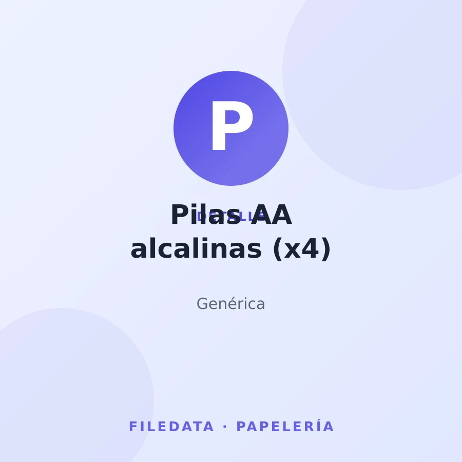 Pilas AA alcalinas (x4) — Genérica