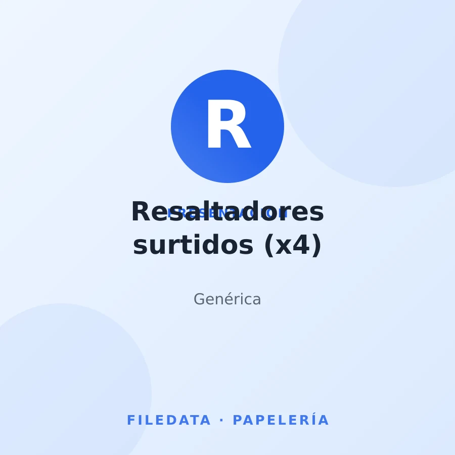 Resaltadores surtidos (x4) — Genérica