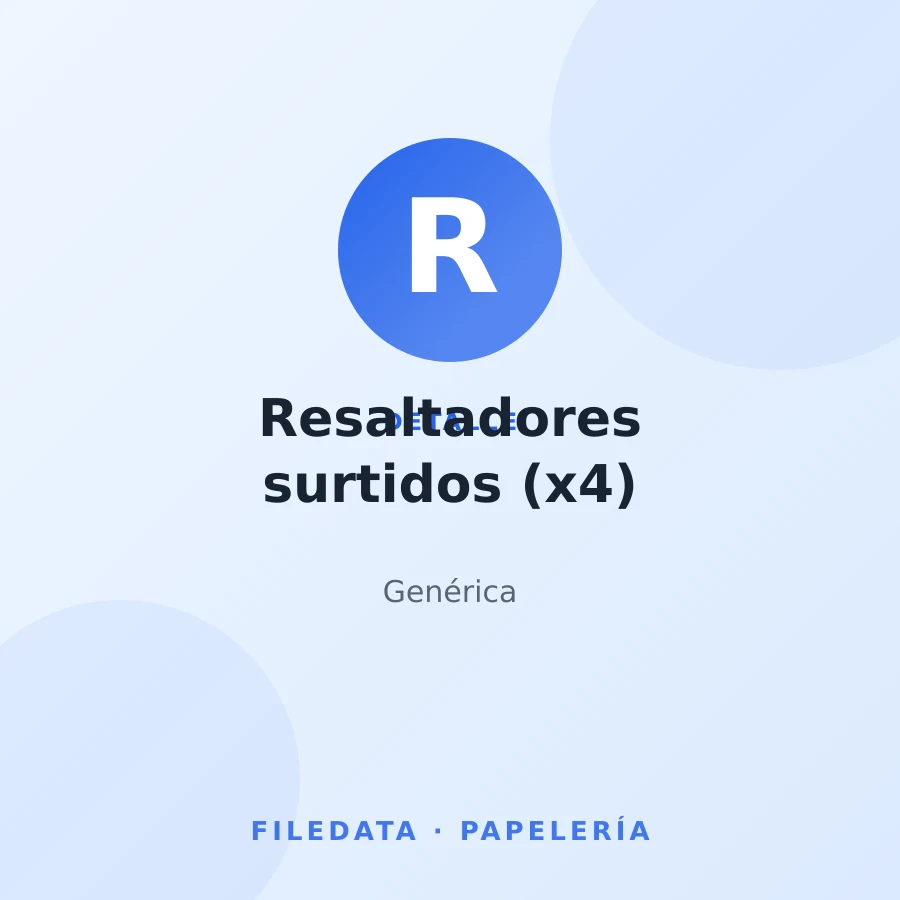 Resaltadores surtidos (x4) — Genérica