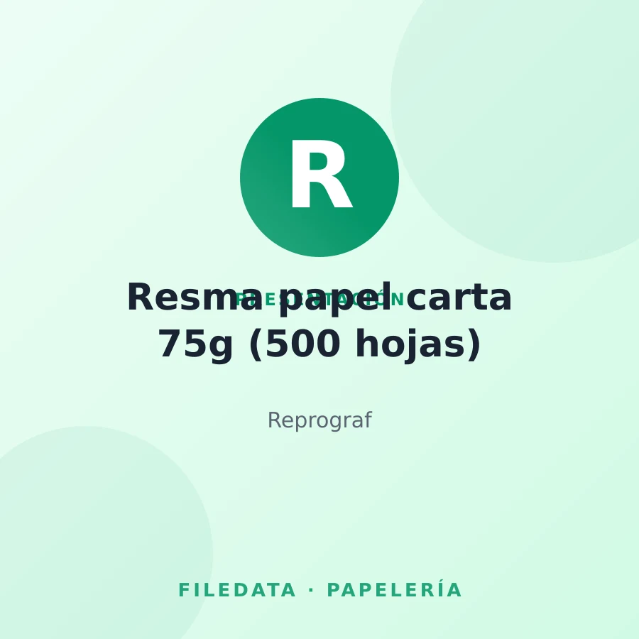 Resma papel carta 75g (500 hojas) — Reprograf