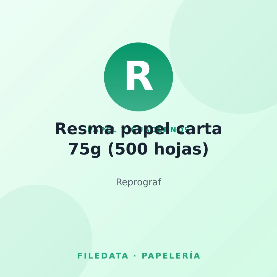 Resma papel carta 75g (500 hojas)