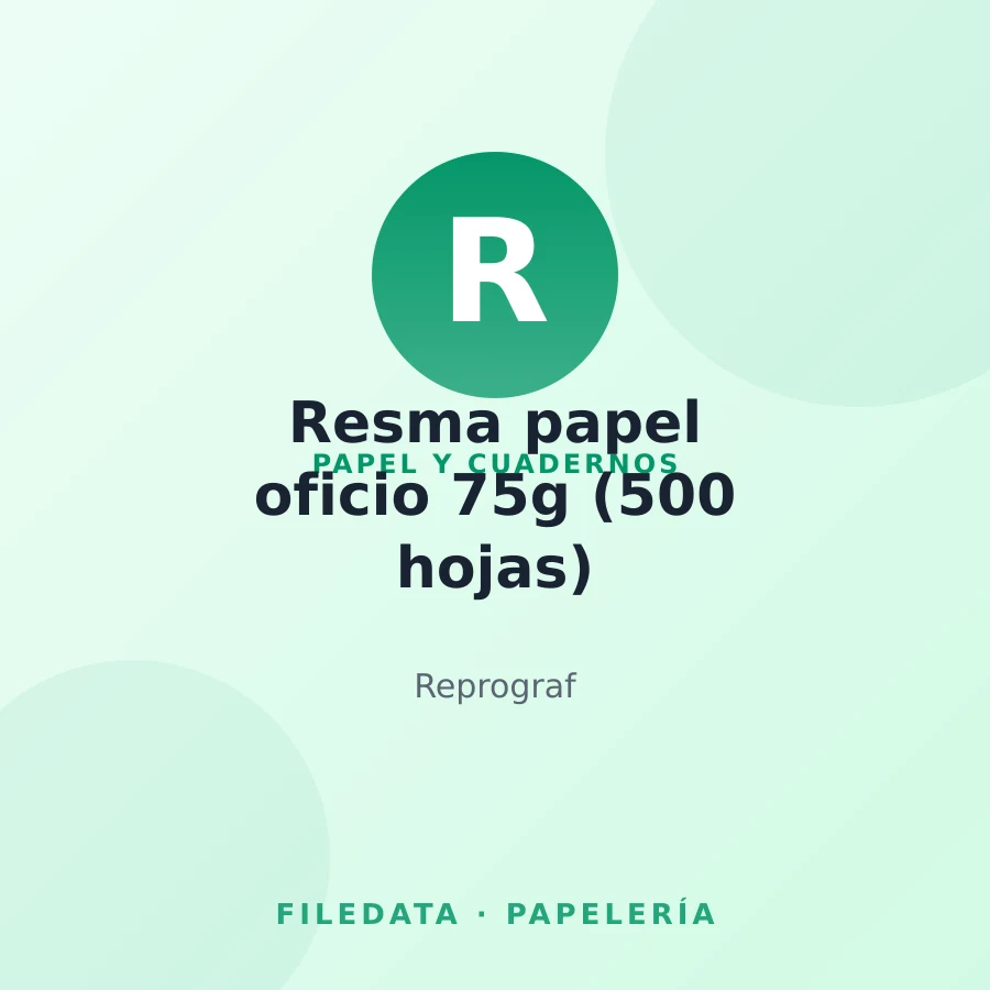 Resma papel oficio 75g (500 hojas)