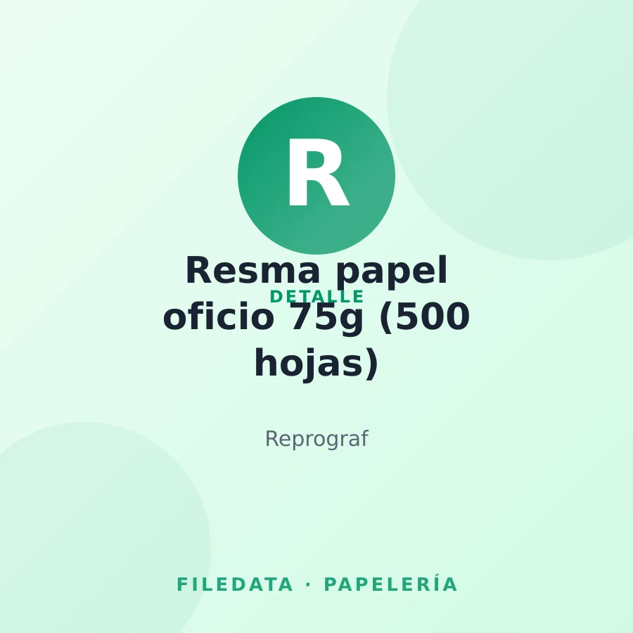 Resma papel oficio 75g (500 hojas) — Reprograf