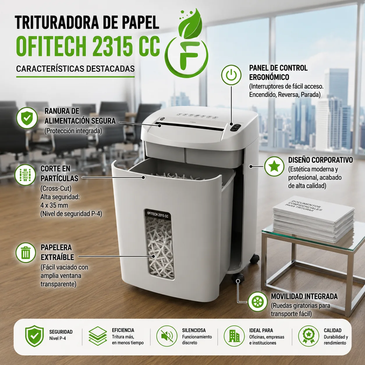 Trituradora De Papel OFITECH 2315 CC