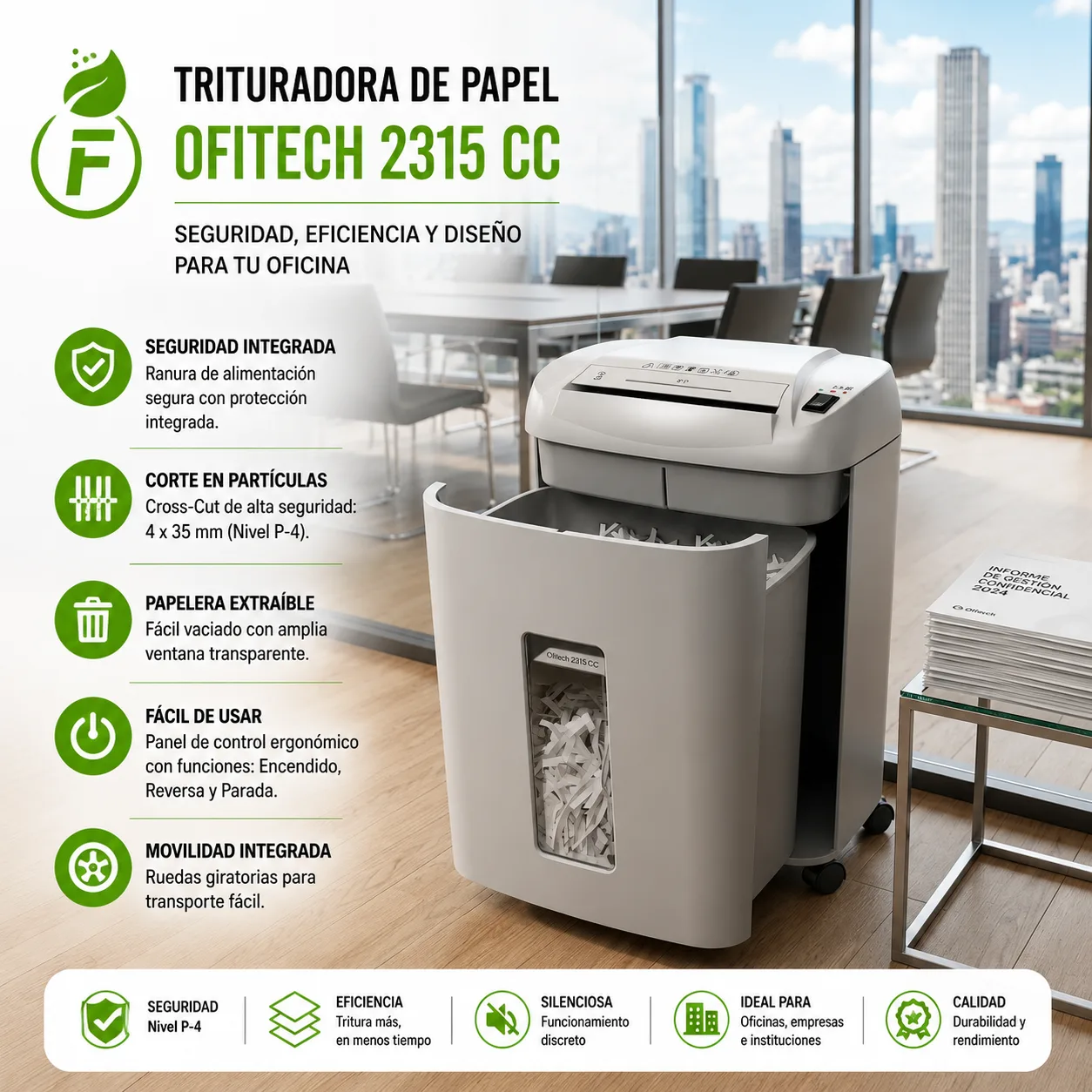 Trituradora De Papel OFITECH 2315 CC
