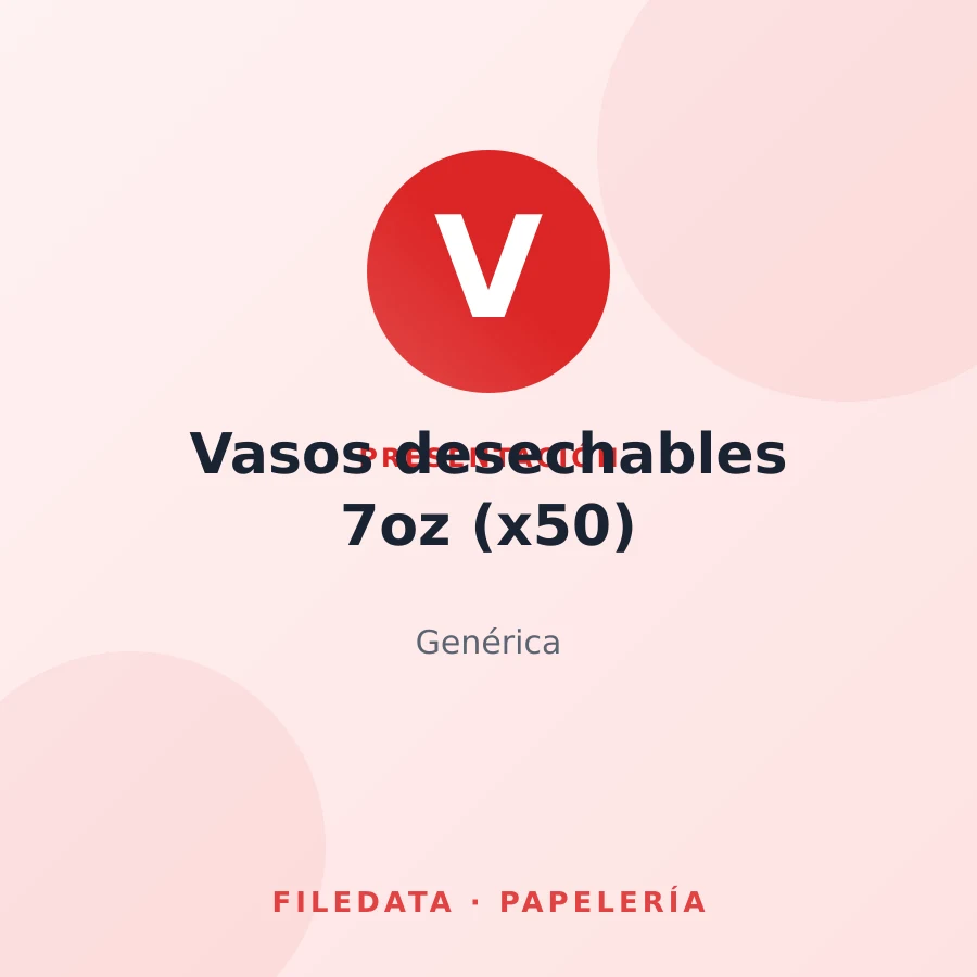 Vasos desechables 7oz (x50) — Genérica