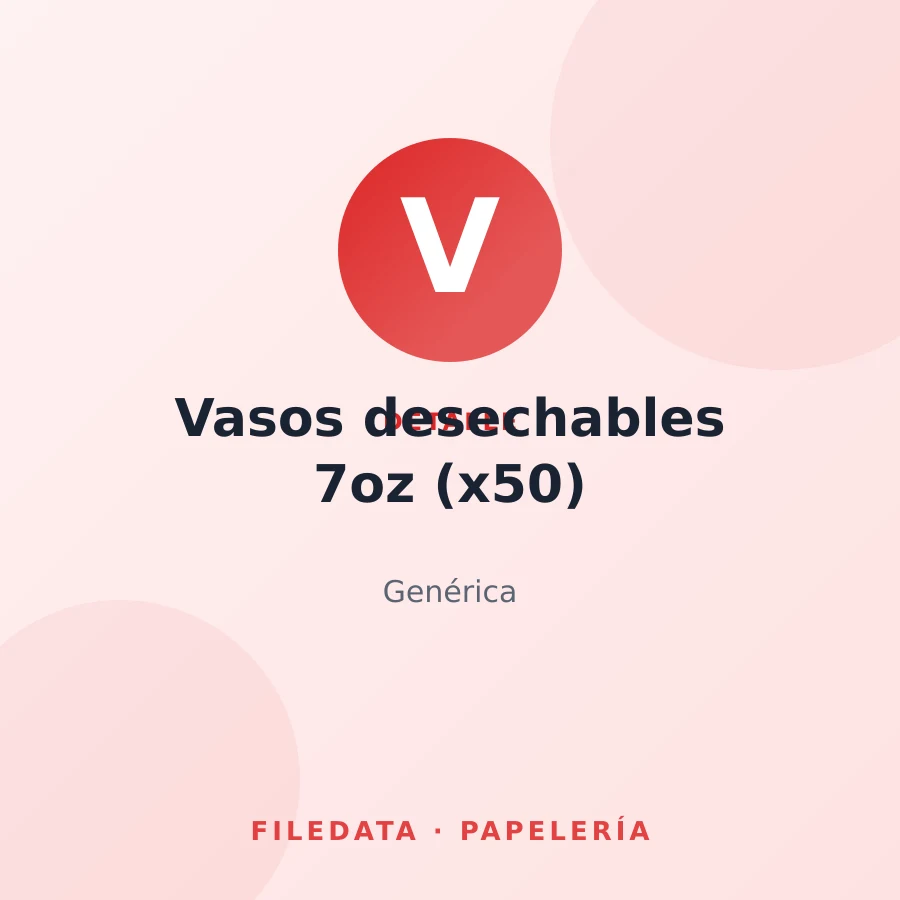 Vasos desechables 7oz (x50) — Genérica
